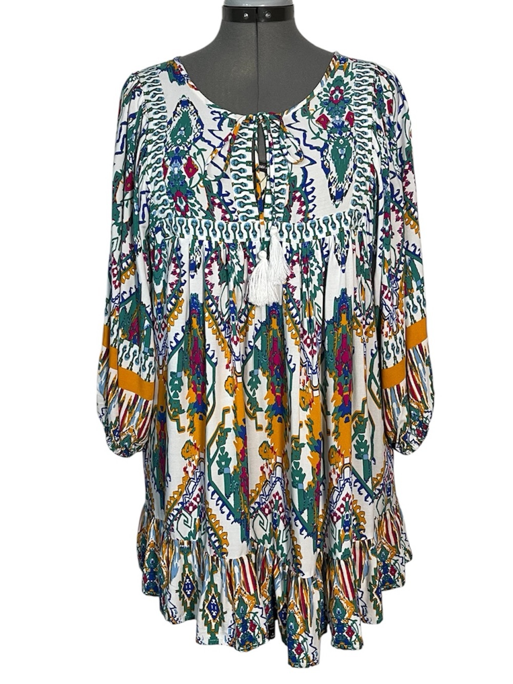 Rachel Zoe Boho printed babydoll style tunic XL